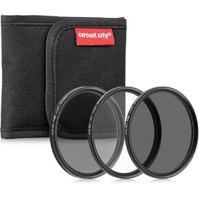 Circuit City Professional Digital Photography Filter Kit (UV, CPL, ND4) for Camera Lens with 52MM Filter Thread + Filter Pouch