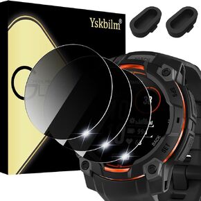 （3+2 حزمة） لـ Garmin غريزة 3 50 مم حامي شاشة الخصوصية الشمسية/شاشة شاشة 9H صلابة مضادة للبباعة واقي شاشة زجاجية فائقة الرقيقة مع مقابس غبار السيليكون