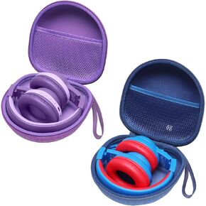 LTGEM Foldable Kids Headphones Case, Purple//Blue