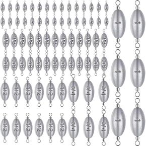 78 Pcs/Box Fishing Weights Inline Weights Trolling Sinkers Swivel Weights with Inner Swivel for Ocean Saltwater Surf Bass Fishing Casting Gear Tackle 1/6 Oz, 3/8 Oz, 1/2 Oz, 3/4 Oz, 1 oz in Saudi Arabia