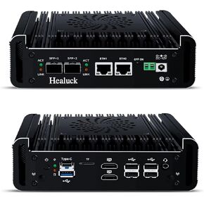 N150 Mini PC Firewall Appliance Dual 10GbE SFP+, 2X i226V 2.5GbE LAN OPNsense Hardware 16GB DDR5 RAM 128GB SSD Micro Appliance Computer AES-NI, Type-C, TF, HD, SPK/MIC