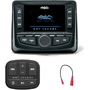 Wet Sounds WS-MC2 Marine Digital Media Receiver and MC-TR-MINI Mini Transom Remote with 25' Cable (Software Update Required)