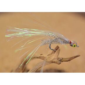 Crystal Flash Minnow Clouser - Mustad Signature Duratin Fly - 6ct Packs