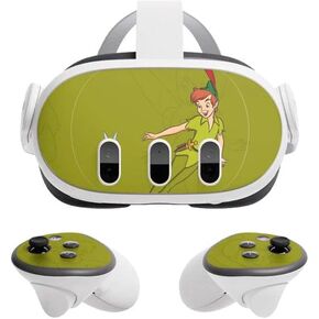 Skinit Decal Gaming Skin Compatible with Meta Quest 3 - Officially Licensed Disney Peter Pan and Tinker Bell Portrait Design