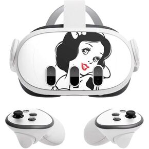 Skinit Decal Gaming Skin Compatible with Meta Quest 3 - Officially Licensed Disney Snow White Black and White Art Design