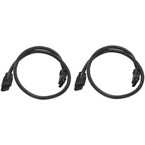 18 Inch Black SATA 3.0 III 6 GB/s Round SSD/HDD Data Cable 180 Degree to 180 Degree with Metal Latch (2-Pack)