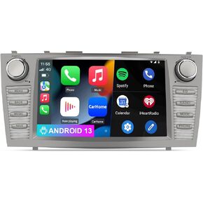 Car Radio Andriod 13 متوافق مع Toyota Camry 2007-2011 ، 7 بوصة شاشة تعمل باللمس 2 جيجابايت+32 جيجابايت مع الكاميرا العكسية Carplay Carplay Android Auto Bluetooth WiFi SWC GPS عكسي