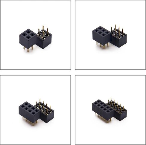Pin Headers 2.0mm Header Connector Kit, 2 Row Female Header Pins 2P 3P 4P 5P 6P 7P 8P 9P 10P 12P PCB Board Pin Header Strip 180 Degree (YO-Pin-Str-2.0-F-Dual) in Saudi Arabia