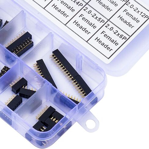 Pin Headers 2.0mm Header Connector Kit, 2 Row Female Header Pins 2P 3P 4P 5P 6P 7P 8P 9P 10P 12P PCB Board Pin Header Strip 180 Degree (YO-Pin-Str-2.0-F-Dual) in Saudi Arabia