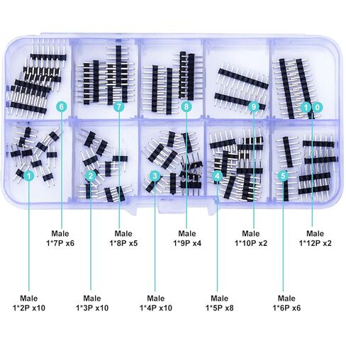 Pin Headers 2.0mm Header Connector Kit, 2 Row Female Header Pins 2P 3P 4P 5P 6P 7P 8P 9P 10P 12P PCB Board Pin Header Strip 180 Degree (YO-Pin-Str-2.0-F-Dual) in Kuwait