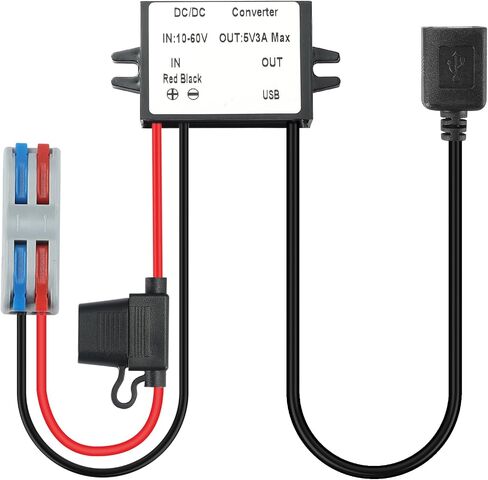 محول 15W USB باك ، 8-32V إلى 5V 3A محول خطوة-مزود طاقة DC-DC مقاوم للماء لشواحن السيارات ، معدات السيارات/الاتصالات-حماية الزائدة/الدائرة القصيرة in Kuwait