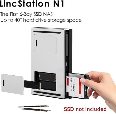 LincStation N1 6 Bay NAS Storage 6x8TB SSD NAS Network Attached Storage 16GB RAM + 128G ROM Home Server Cloud Storage Device Lightweight/Quiet/Portable in Saudi Arabia