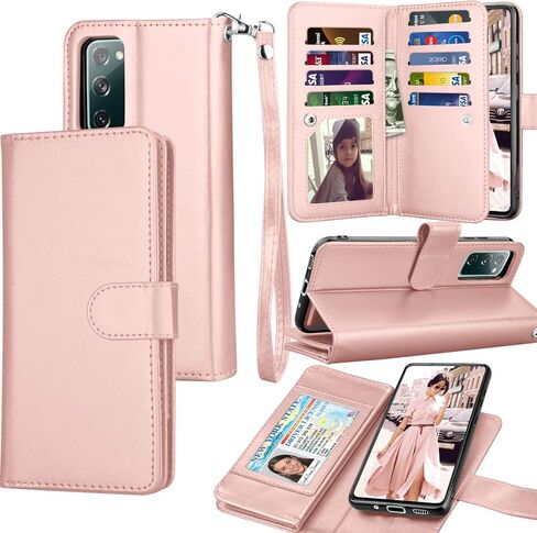 Tekcoo Wallet Case for Galaxy S20 FE 5G / Galaxy S20 Fan Edition, Luxury Cash Credit Card Slots Holder Carrying Folio Flip PU Leather Cover [Detachable Magnetic Hard Case] for Samsung S20 FE - Black in Saudi Arabia