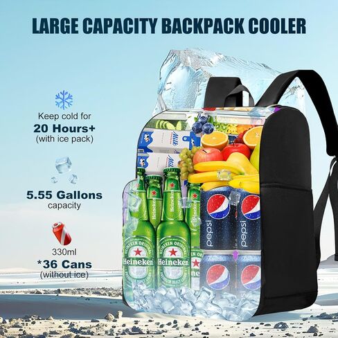 Backpack Coolers Insulated Leak Proof for Women Men, 35 Cans Large Capacity Waterproof Cooler Backpack, Soft Portable Cooler Bag for Beach Travel Camping Picnic Work in Saudi Arabia
