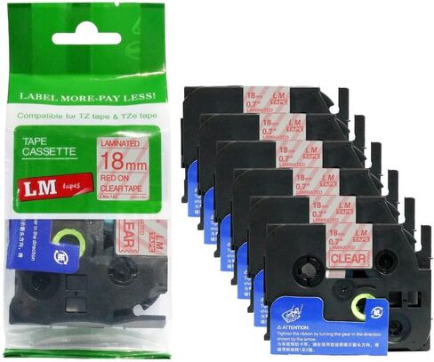 6/Pack LM TAPES-LME541 Premium 3/4 "طباعة سوداء على ملصق أزرق متوافق مع شريط Tze541 P-touch يشمل دليل اللون/الحجم. in Kuwait