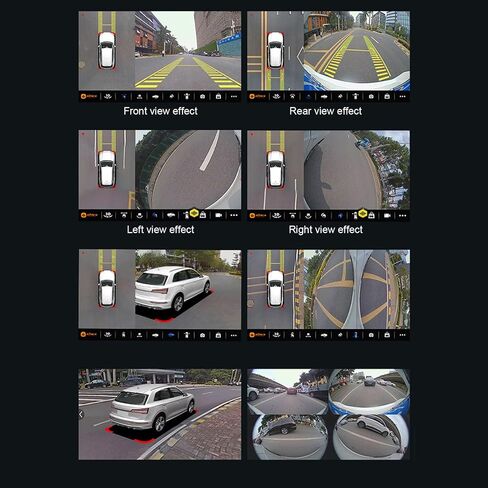 360 سيارة كاميرا ، اليمين اليسرى الأمامية الخلفية 360 درجة عرض الطيور نظام السيارة DVR سجل البانوراميك كل نظام الكاميرا الخلفية المستديرة لنظام Android Auto Radio Night Vision 7 in Saudi Arabia