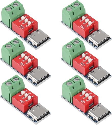 6PCS USB-C PD Trigger Board Module PD3.0/2.0, BC1.2 DC-DC Buck Converter Adjustable Power Supply Module 24V to 20V 15V 12V 9V 5V in Saudi Arabia