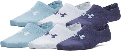 Under Armour Women's 6 Pack Essential Ultra Breathe Lite Low Socks - Breeze Blue/Assorted, Medium in Saudi Arabia