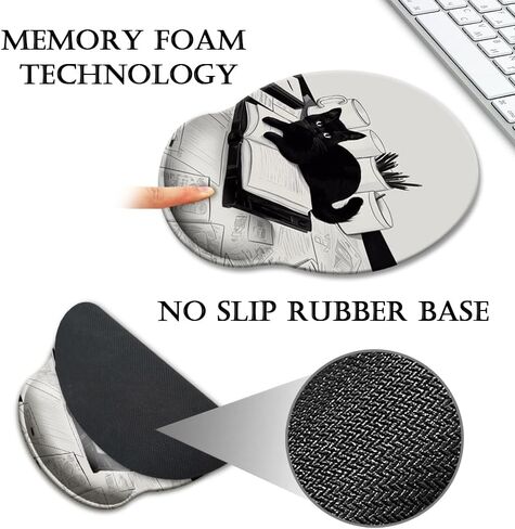 HOPONY Gel Wrist Rest Mouse Pad-Ergonomic Office Mousepad with Wrist Support-Non-Slip,Design Desk Accessories Mat for Home&Game Decor Purple Dragon in Kuwait