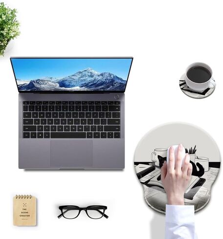 HOPONY Gel Wrist Rest Mouse Pad-Ergonomic Office Mousepad with Wrist Support-Non-Slip,Design Desk Accessories Mat for Home&Game Decor Purple Dragon in Kuwait