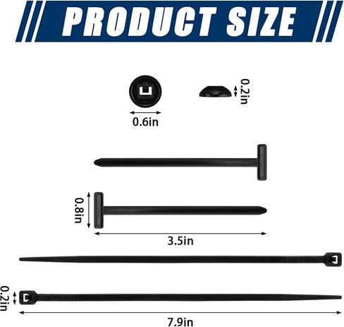 ​200-Pack Nylon Universal Cable Tie Buckle Set – Heavy Duty Self-Locking Automotive Fasteners with UV-Resistant Design for Engine Guard Fixing & Car Repairs (200) in Kuwait