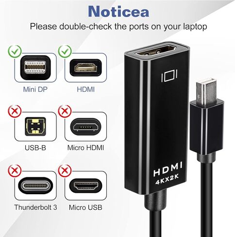 Mini DisplayPort to HDMI Adapter for Lenovo ThinkPad X1 Carbon Mini DP to HDMI Adapter Compatible with MacBook Air/Pro, Microsoft Surface Pro/Dock, Projector and More 1-Pack in Saudi Arabia