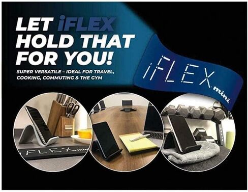 Iflex Mini Mini Hovide Phone Solding للسفر والعمل والمنزل - هذا حامل الهاتف الخلوي السفر هو حامل iPhone المثالي ويعمل مع أي هاتف ذكي - قبضة غير قابلة للانزلاق ، قوية ودائمة - أسود in Kuwait