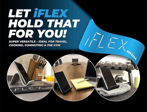 Iflex Mini Mini Hovide Phone Solding للسفر والعمل والمنزل - هذا حامل الهاتف الخلوي السفر هو حامل iPhone المثالي ويعمل مع أي هاتف ذكي - قبضة غير قابلة للانزلاق ، قوية ودائمة - أسود in Kuwait