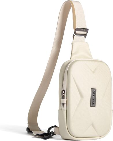 YaKuss Hard Shell Sling Bag for Men and Women, Waterproof Anti-Theft bag for Travel, Men Crossbody Bags for gift（White） in Saudi Arabia