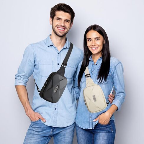 YaKuss Hard Shell Sling Bag for Men and Women, Waterproof Anti-Theft bag for Travel, Men Crossbody Bags for gift（White） in Saudi Arabia