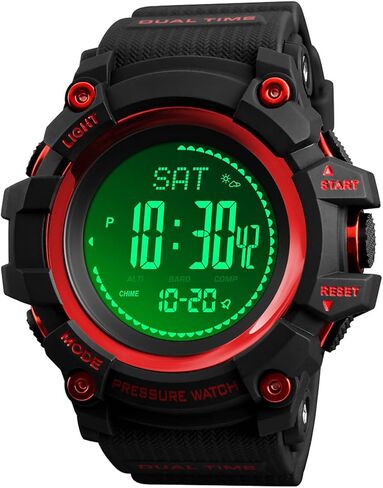 Watch Compass, Altimeter Barometer Thermometer Temperature, Pedometer, Military Army Waterproof Outdoors Sport Digital Watch for Men in Kuwait