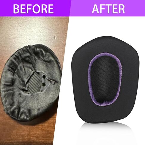Magic Ice Gel Replacement Earpads for G733 Headphones - Black/Purple Ear Pads with Noise Isolation in Saudi Arabia