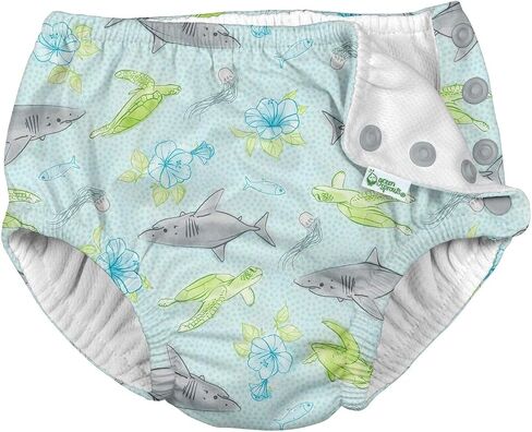 i Play Boys Reusable Absorbent Baby Swim Diapers Dark Green Fireflies 3T in Kuwait