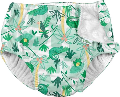 i Play Boys Reusable Absorbent Baby Swim Diapers Dark Green Fireflies 3T in Kuwait