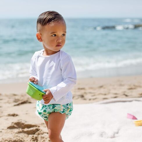 i Play Boys Reusable Absorbent Baby Swim Diapers Dark Green Fireflies 3T in Kuwait