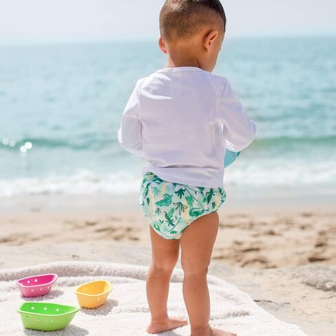 i Play Boys Reusable Absorbent Baby Swim Diapers Dark Green Fireflies 3T in Kuwait