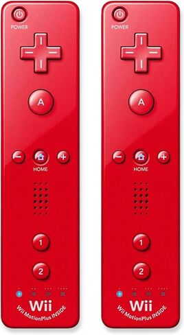 Wii Remote with Motion Plus - Wireless Bluetooth Game Controller - Official Wii and Wii U Compatible (Blue) 2 Pack (Renewed) in Saudi Arabia
