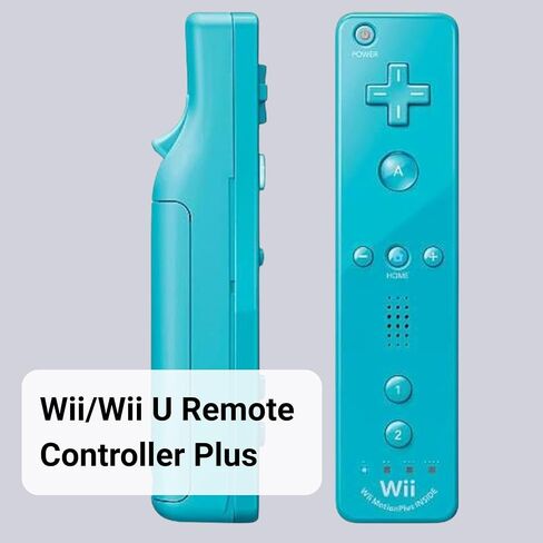 Wii Remote with Motion Plus - Wireless Bluetooth Game Controller - Official Wii and Wii U Compatible (Blue) 2 Pack (Renewed) in Saudi Arabia