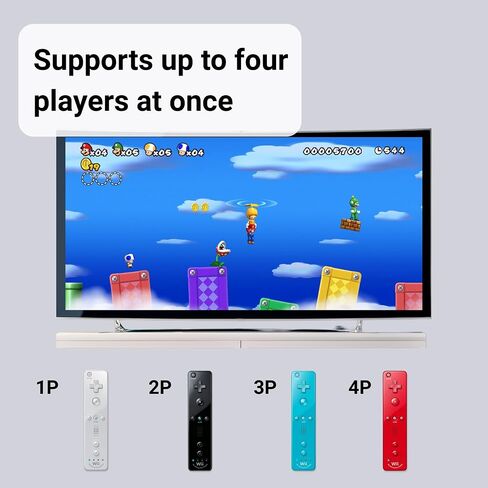 Wii Remote with Motion Plus - Wireless Bluetooth Game Controller - Official Wii and Wii U Compatible (Blue) 2 Pack (Renewed) in Saudi Arabia