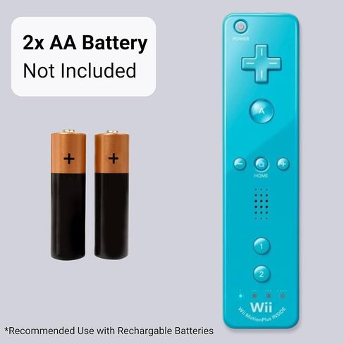 Wii Remote with Motion Plus - Wireless Bluetooth Game Controller - Official Wii and Wii U Compatible (Blue) 2 Pack (Renewed) in Saudi Arabia