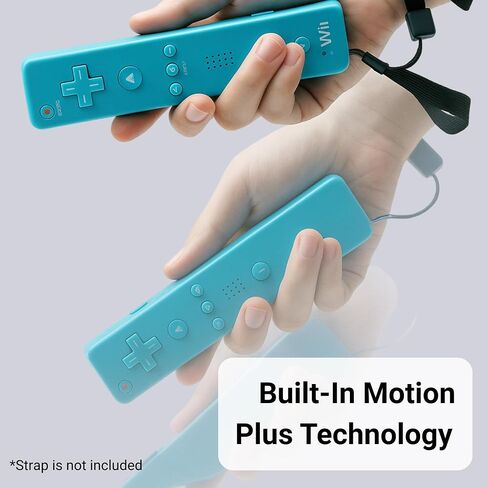 Wii Remote with Motion Plus - Wireless Bluetooth Game Controller - Official Wii and Wii U Compatible (Blue) 2 Pack (Renewed) in Saudi Arabia