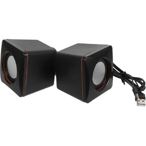 NUOBESTY 1 Pair Mini USB Speakers Portable Audio for Desktop Strong Compatibility Easy to Use Clean Compact for Travel and Storage