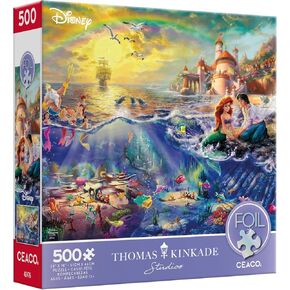 Ceaco - Foil Puzzle - Disney - Thomas Kinkade - The Little Mermaid - 500 Piece Jigsaw Puzzle