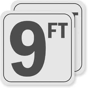 3FT Pool Depth Stickers (2 Pack), Anti-Slip Vinyl Markers - 6x6 Inches, Waterproof, Safety Number Signage for Swimming Pool Decks