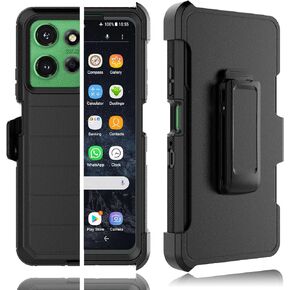 Tekcoo Case for Motorola Moto G Power 5G 2025 | XT2515 with [Built-in Screen Protector] Holster Locking Belt Clip [Military Grade 12FT Drop Tested] Full Body Kickstand Cover [Black]