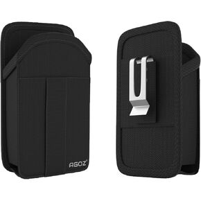 Agoz Carrying Holster For Kyocera DuraXV LTE, DuraXA E4520, DuraXE E4710, DuraXTP E4281, DuraXE Epic E4830, DuraXV Extreme E4810, Kyocera Flip Phone Case Pouch Cover Metal Clip Belt Loops, Card Holder