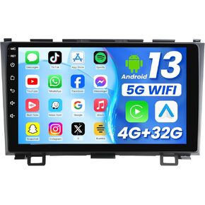 Car Radio Stereo for Honda CRV 2007-2011: 9 inch 1280 * 800 Touch Backup Camera Bluetooth 5.0 FM/RDS GPS SWC 5GWiFi Wireless Carplay & Android Auto
