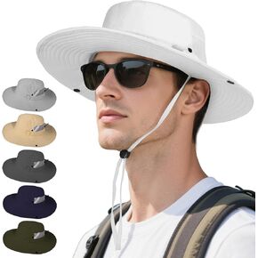 Fishing Hat for Men & Women, Quick-Drying Wide-Brimmed Sun Hat, UV Protection - Lightweight Bucket Hat for Hiking, Camping