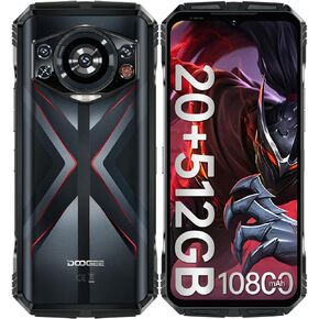 DOOGEE S118 Rugged Phone Unlocked 2024-Android 14 Rugged Smartphone, Helio G99 20GB RAM+512GB ROM, 6.58" FHD+120HZ, 10800mAh Battery-33W Cell Phones, 50MP Camera Waterproof Phone/4G Dual SIM/NFC/OTG