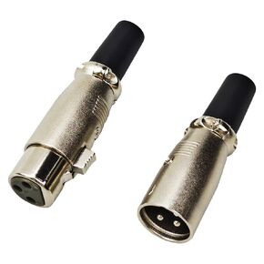 2 Pack 3-Pin XLR Male and Female Plug Cable Connector Replacement Solder Type Microphone Connector Ends